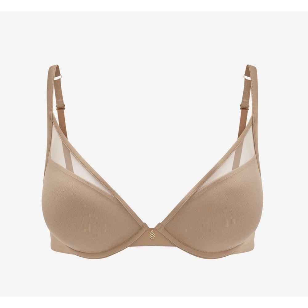 Thirdlove 24/7 Classic Uplift Plunge Bra Beige Size 32A 1/2 Underwire Adjustable